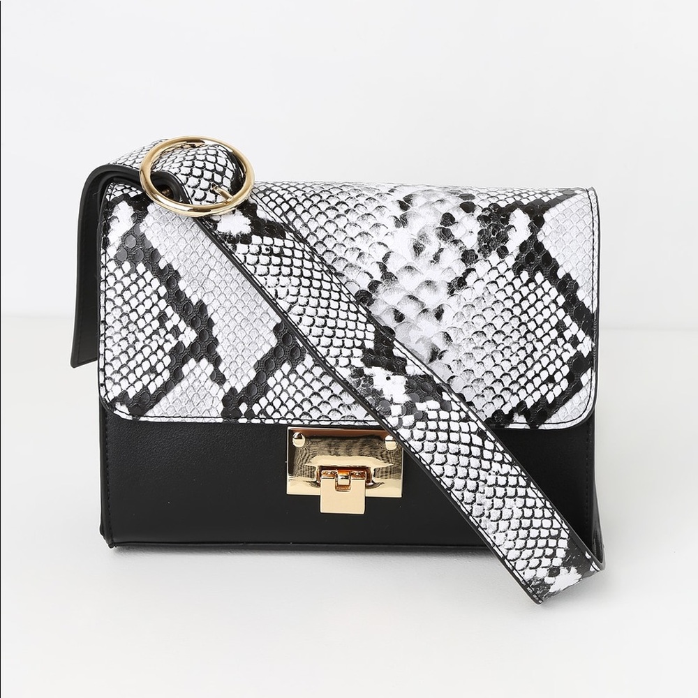 Black snake print purse